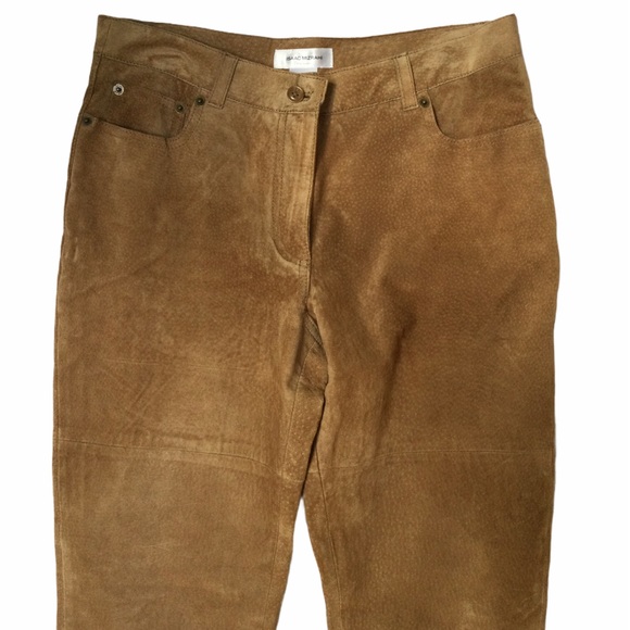 Isaac Mizrahi Tan Spring Suede Bootleg Pants, Perfect Mid Season, Sz 8 NWT - Picture 3 of 16
